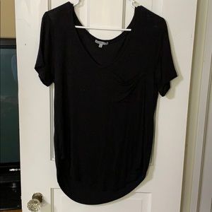 Plain black v neck pocket t shirt